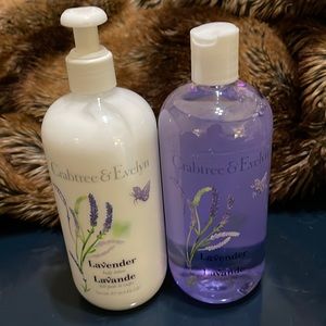 Crabtree & Evelyn set of Lavender Body Lotion And Bath and Shower Gel.